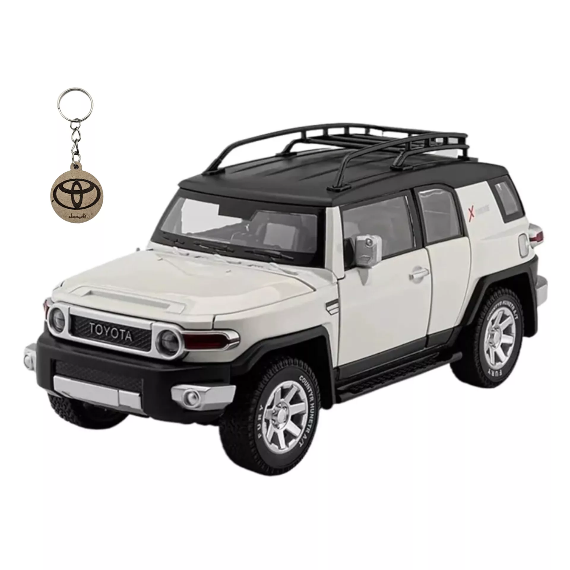 ماکت ماشین ناب سل مدل تویوتا اف جی کروز فلزی TOYOTA FJ CRUISERبه همراه جاسوییچی