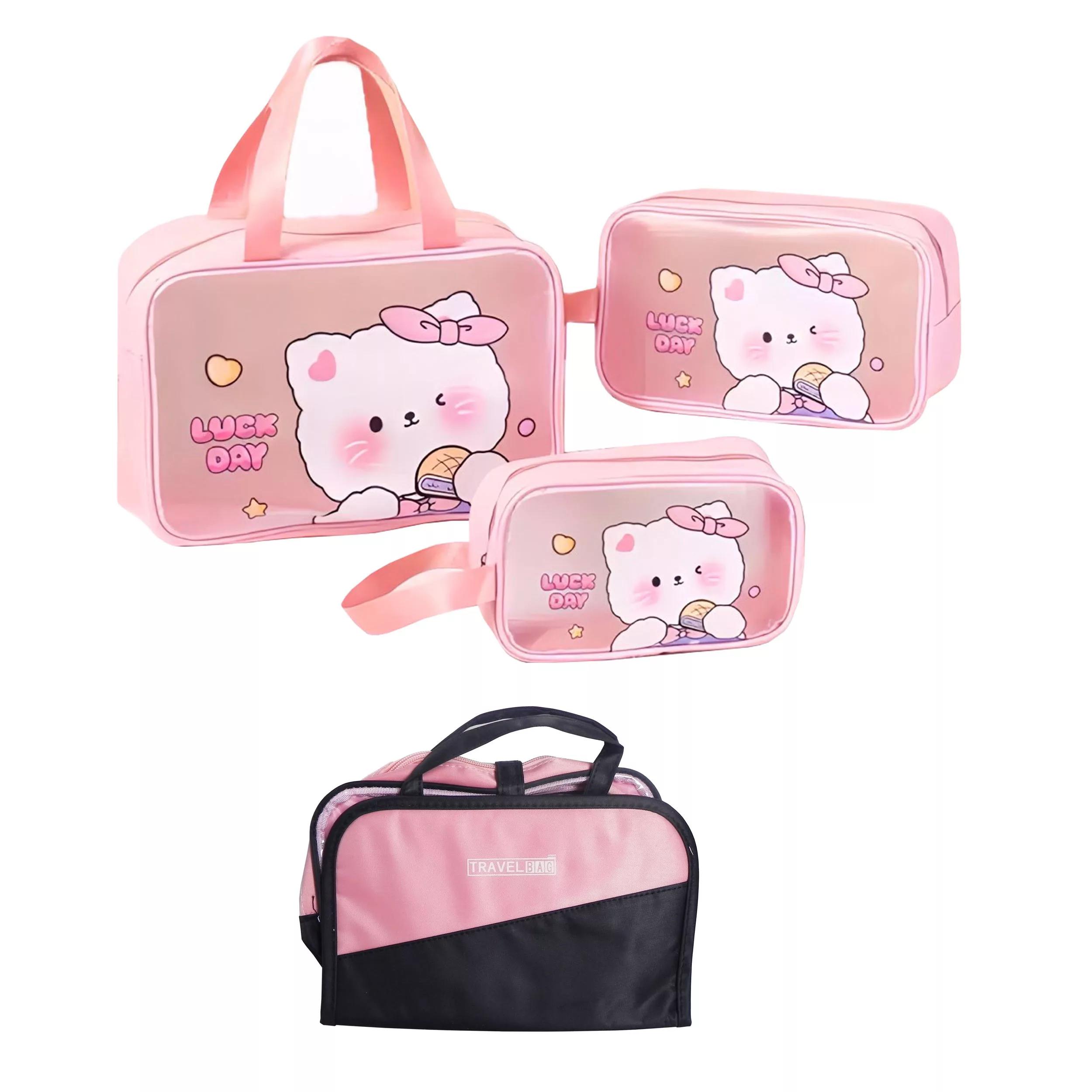 کیف لوازم آرایشی کد 0087 بسته 4 عددی