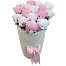 عروسک طرح دسته گل خرسی مدل بوکت ارتفاع 36 سانتی متر