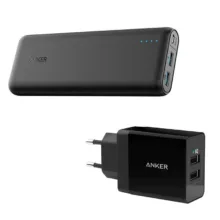پاوربانک انکر مدل A1278 با ظرفیت 20000 میلی آمپر ساعت به همراه شارژر دیواری انکر A2021