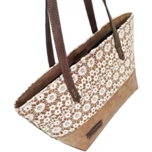 کیف رودوشی زنانه مدل گیپور و چرم