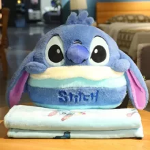 عروسک بالشتی طرح استیچ مدل توپی کد JI110 ارتفاع 45 سانتی‌متر به همراه پتو