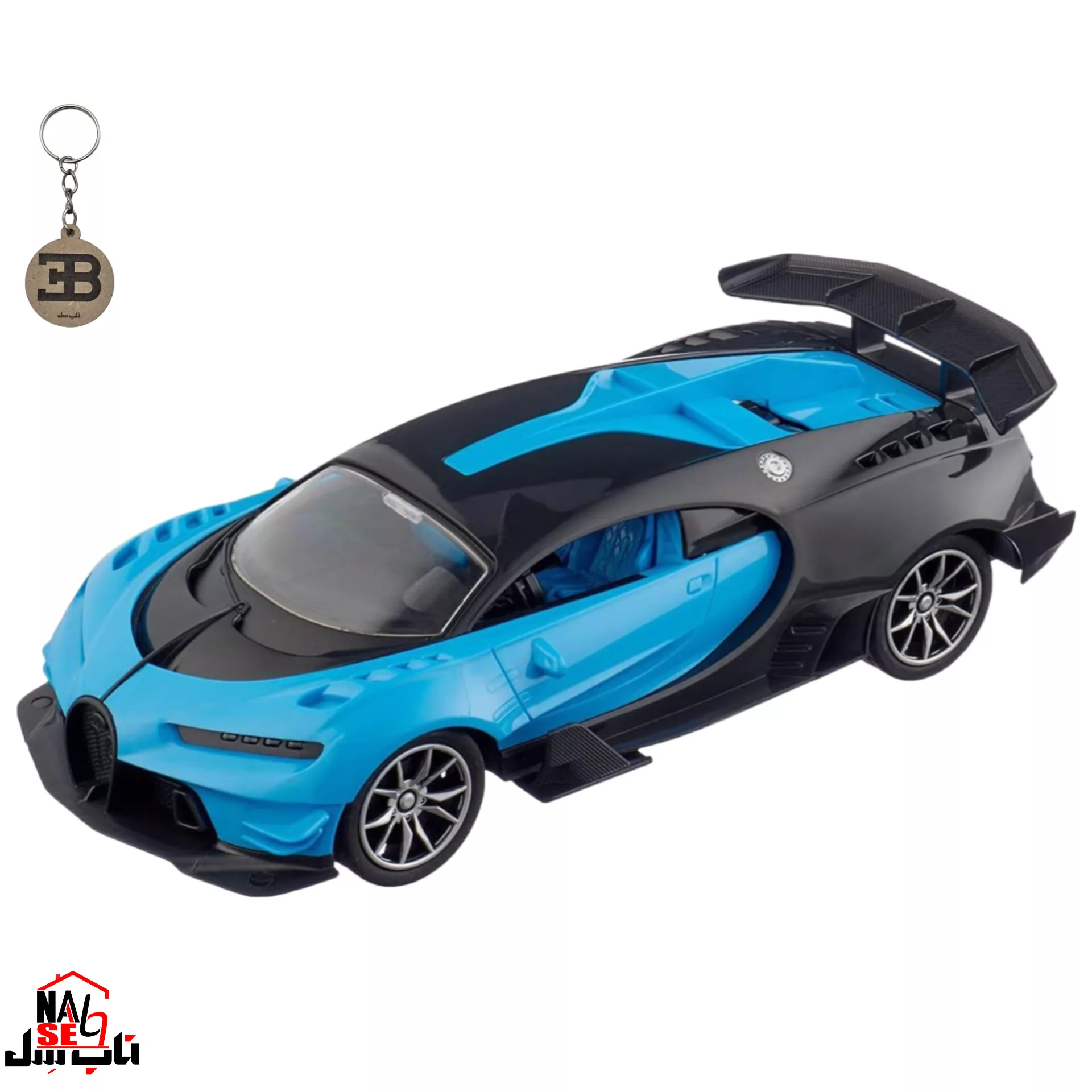 ماشین بازی کنترلی ناب سل مدل بوگاتی شارژی به همراه جاسوییچی