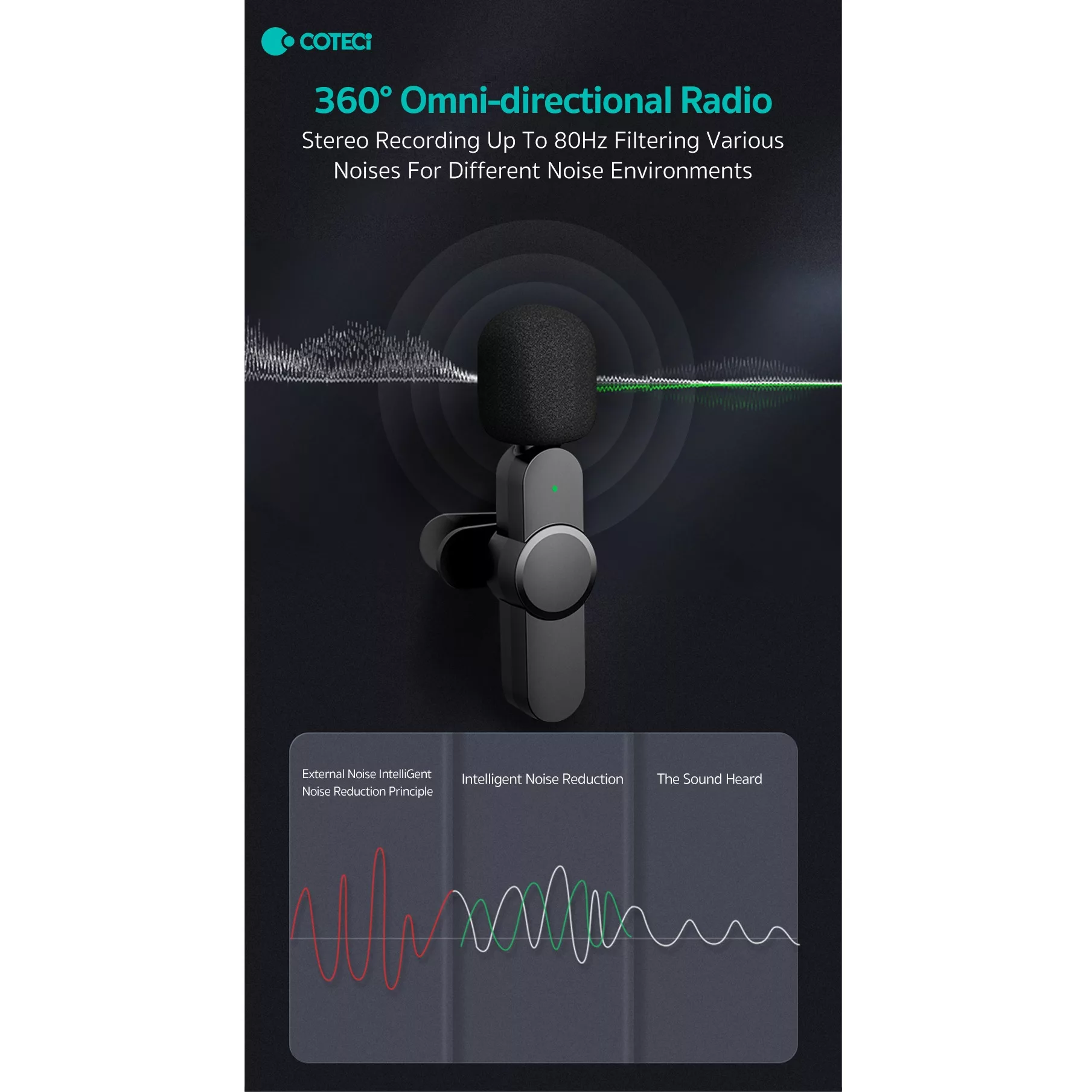 میکروفن یقه ای کوتتسی مدل 74005 با درگاه اتصال Type-C