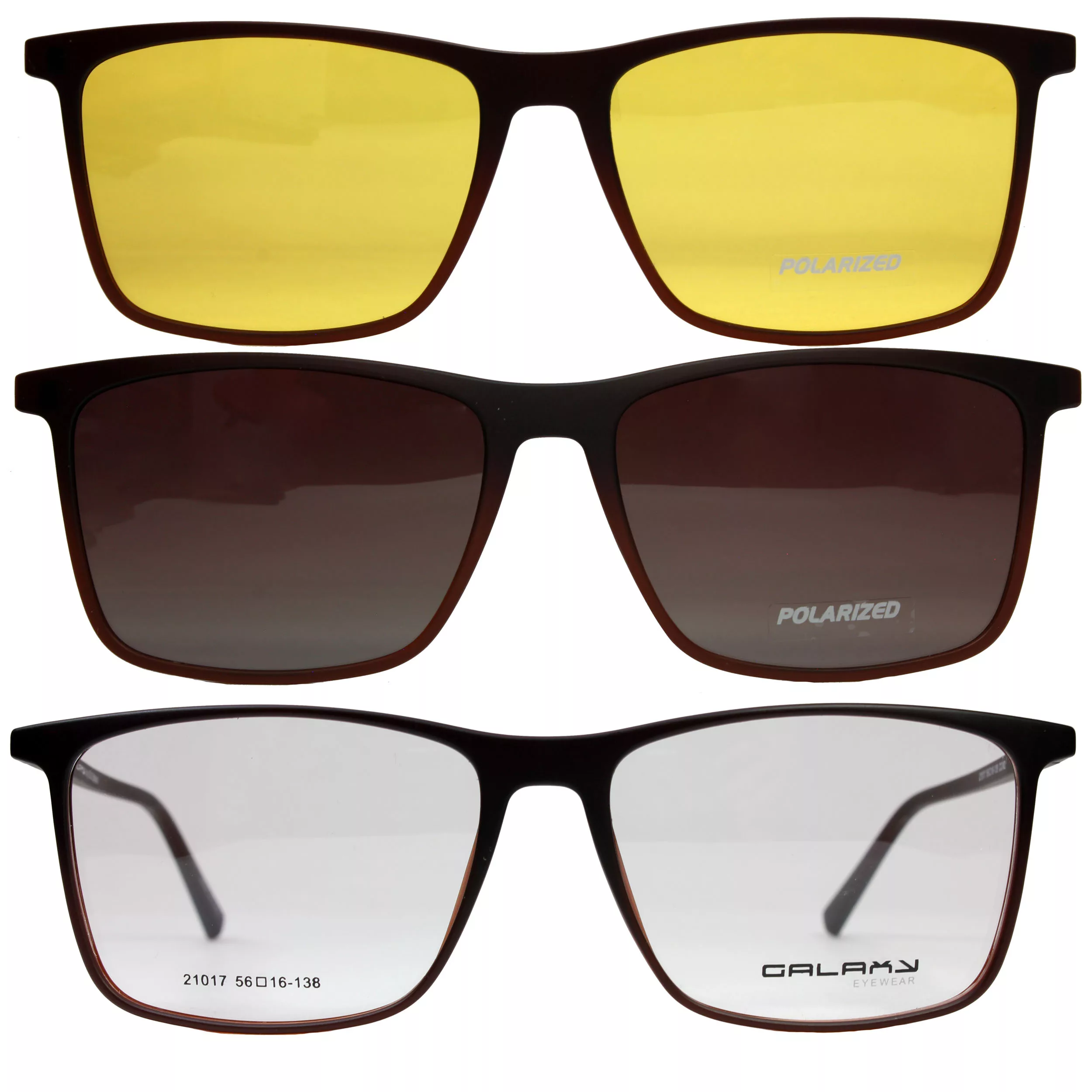 فریم عینک طبی گلکسی مدل 21017 به همراه کاور آفتابی بسته 2 عددی