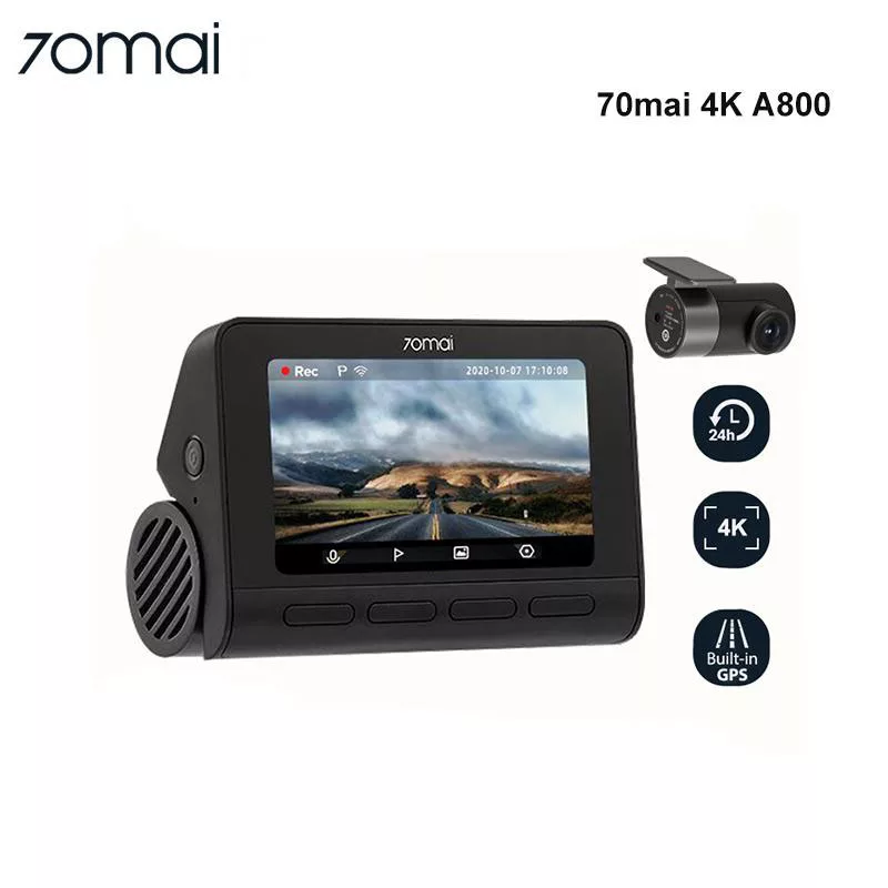 دوربین فیلم برداری خودرو سوِنتی مِی مدل 70maI Dash Cam 4K + Rear Cam Set(RC06) A800S