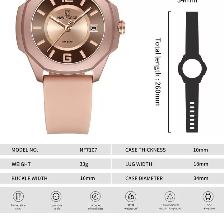 ساعت مچی عقربه ای زنانه نیوی فورس مدل کیوتNf7071