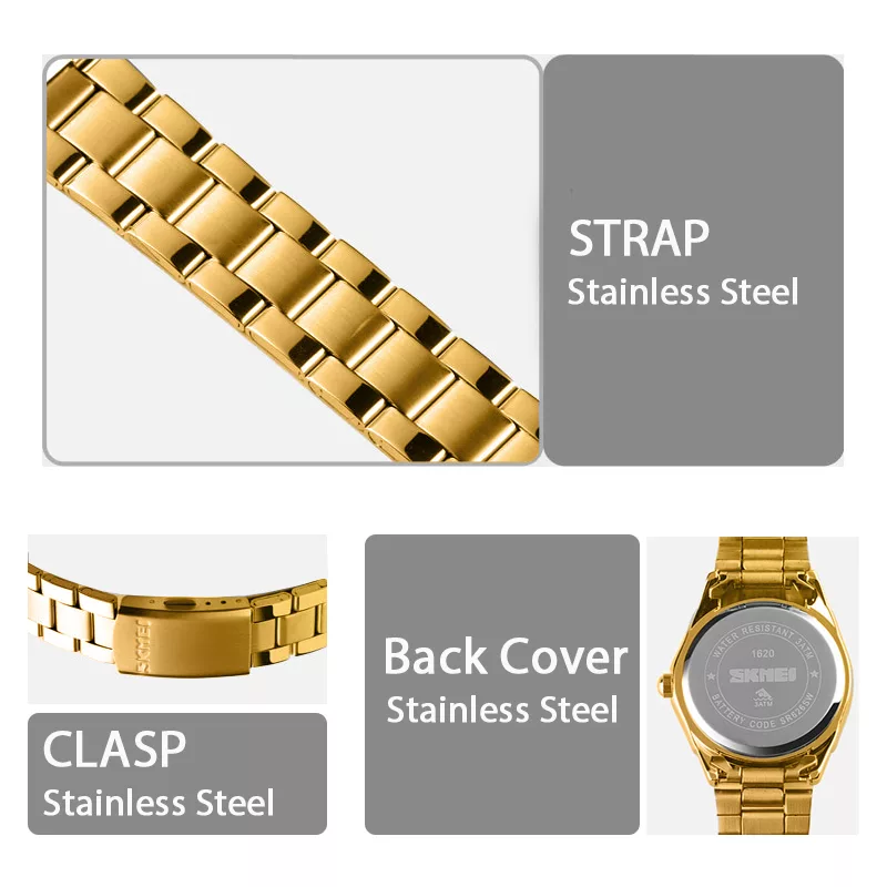 ساعت مچی عقربه ای زنانه اسکمی مدل 1620GD به همراه دستبند