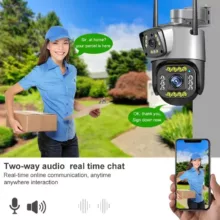 دوربین مداربسته تحت شبکه مدل سیمکارتی دو لنزه 4G