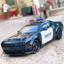 ماکت ماشین ناب سل مدل دوج چلنجر هلکت پلیس فلزی همراه با جاسوییچی Dodge Challenger SRT Police