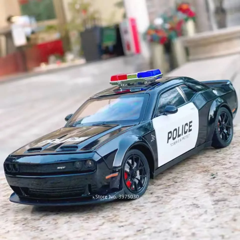ماکت ماشین ناب سل مدل دوج چلنجر هلکت پلیس فلزی همراه با جاسوییچی Dodge Challenger SRT Police