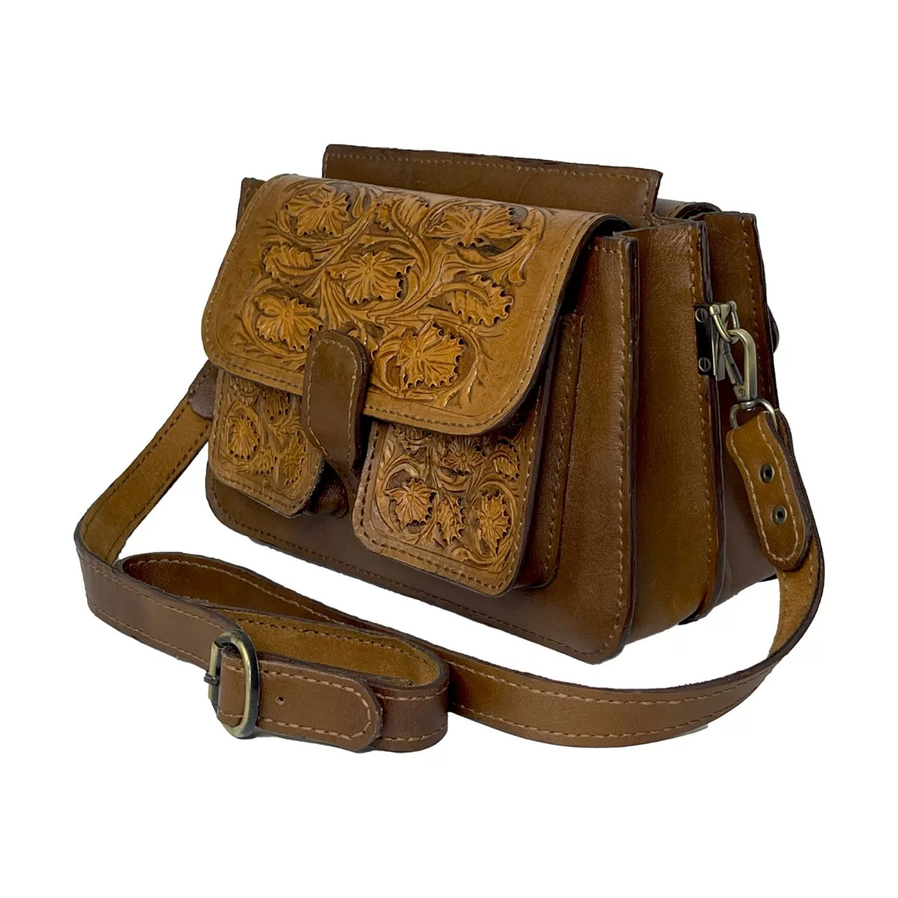 کیف دوشی دست دوز زنانه مدل حکاکی