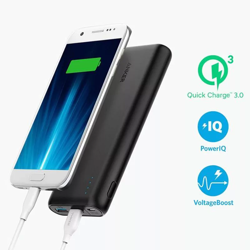 پاوربانک انکر مدل A1278 با ظرفیت 20000 میلی آمپر ساعت به همراه شارژر دیواری انکر A2021