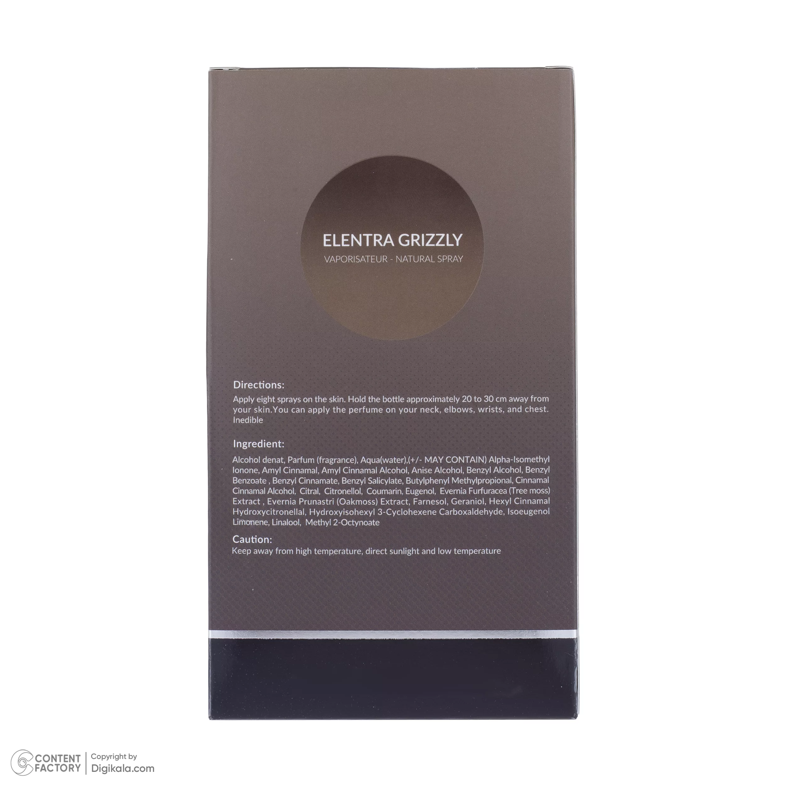 ادو تویلت مردانه النترا مدل Grizzly حجم 100 میلی لیتر