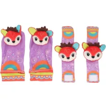 جغجغه مدل مچ بند و پاپوش عروسکی آهو بسته 4 عددی