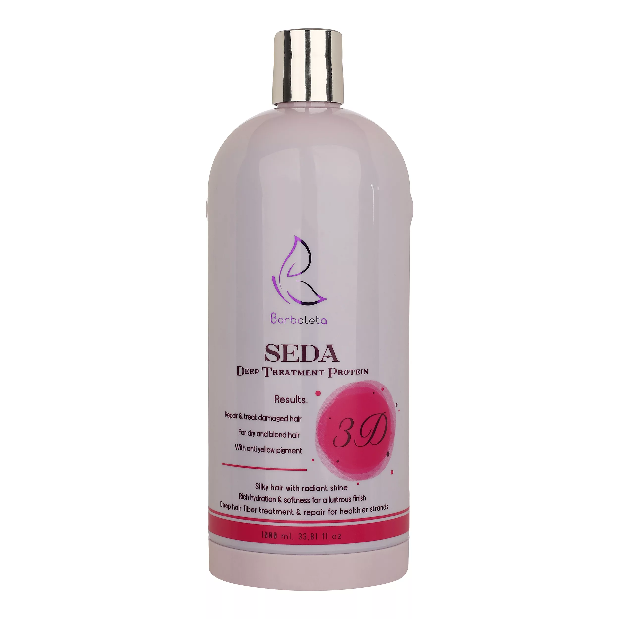 ماسک تقویت کننده مو بوربولتا مدل Seda مناسب مو خشک و آسیب دیده حجم 1000 میلی لیتر