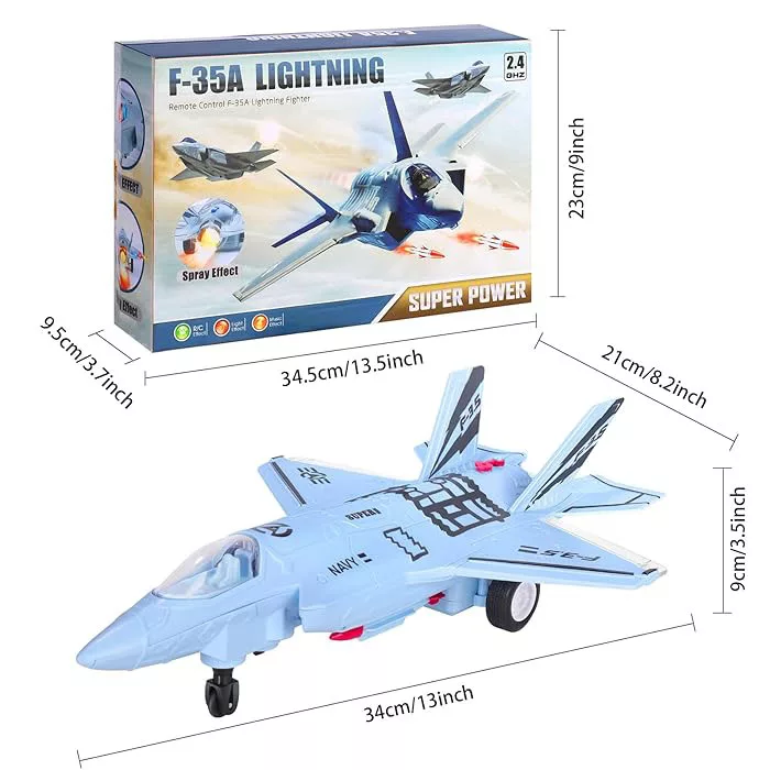 هواپیما بازی کنترلی مدل جت دودزا طرح F-35 LIGHTNING کد 3-660 مجموعه دو عددی