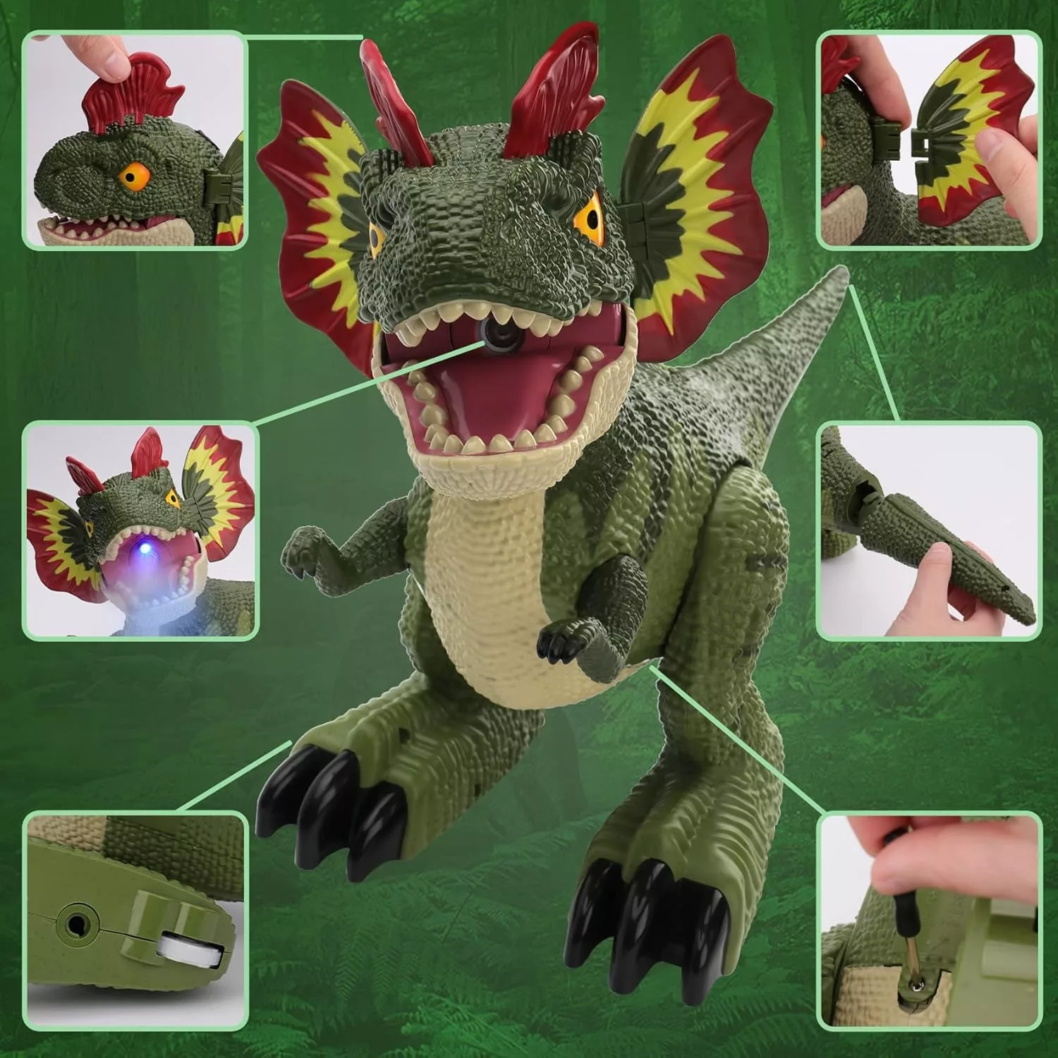 ربات کنترلی مدل دایناسور دودزا طرح Dilophosaurus