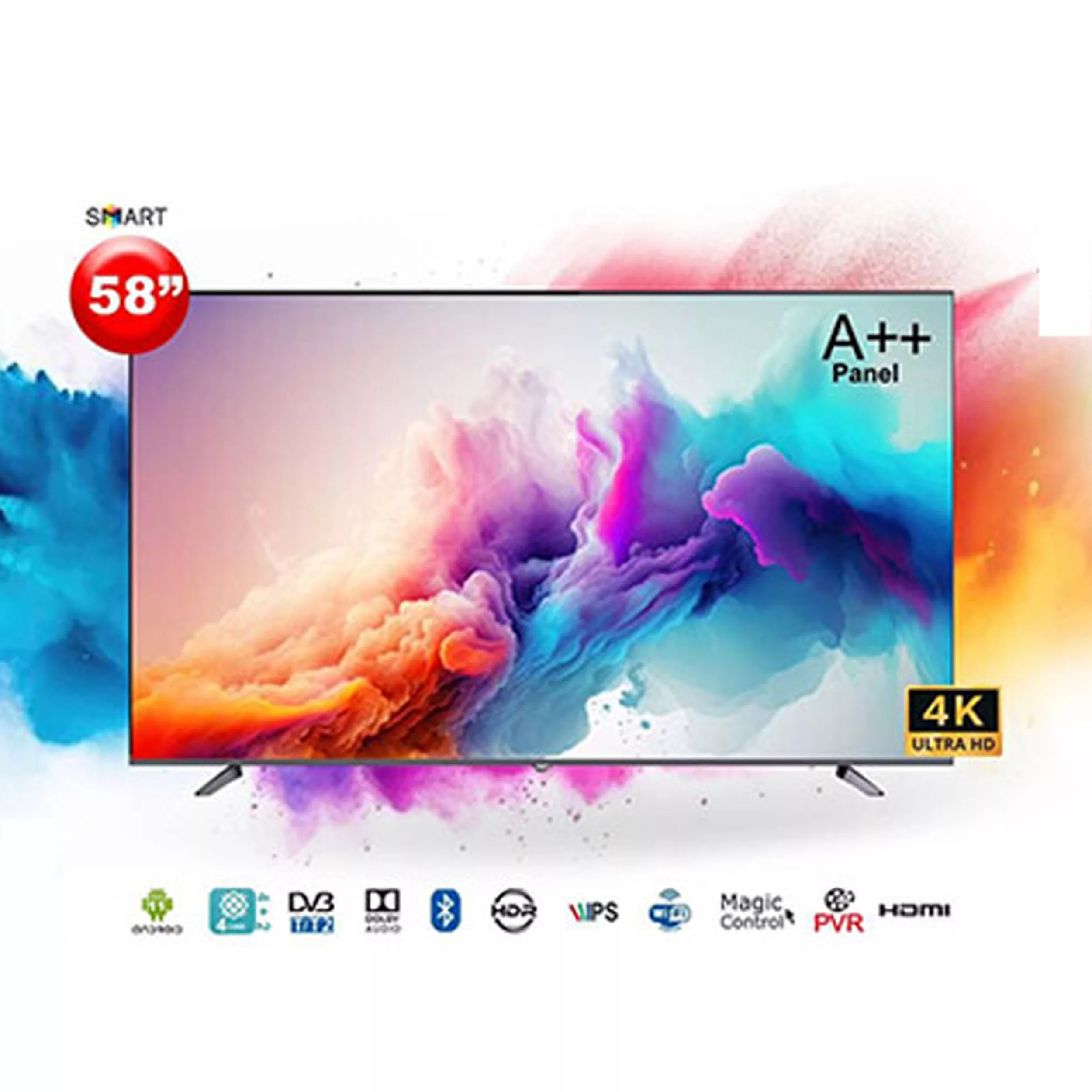 تلویزیون ال ای دی هوشمند جی وی سی مدل LT58N100 سایز 58 اینچ