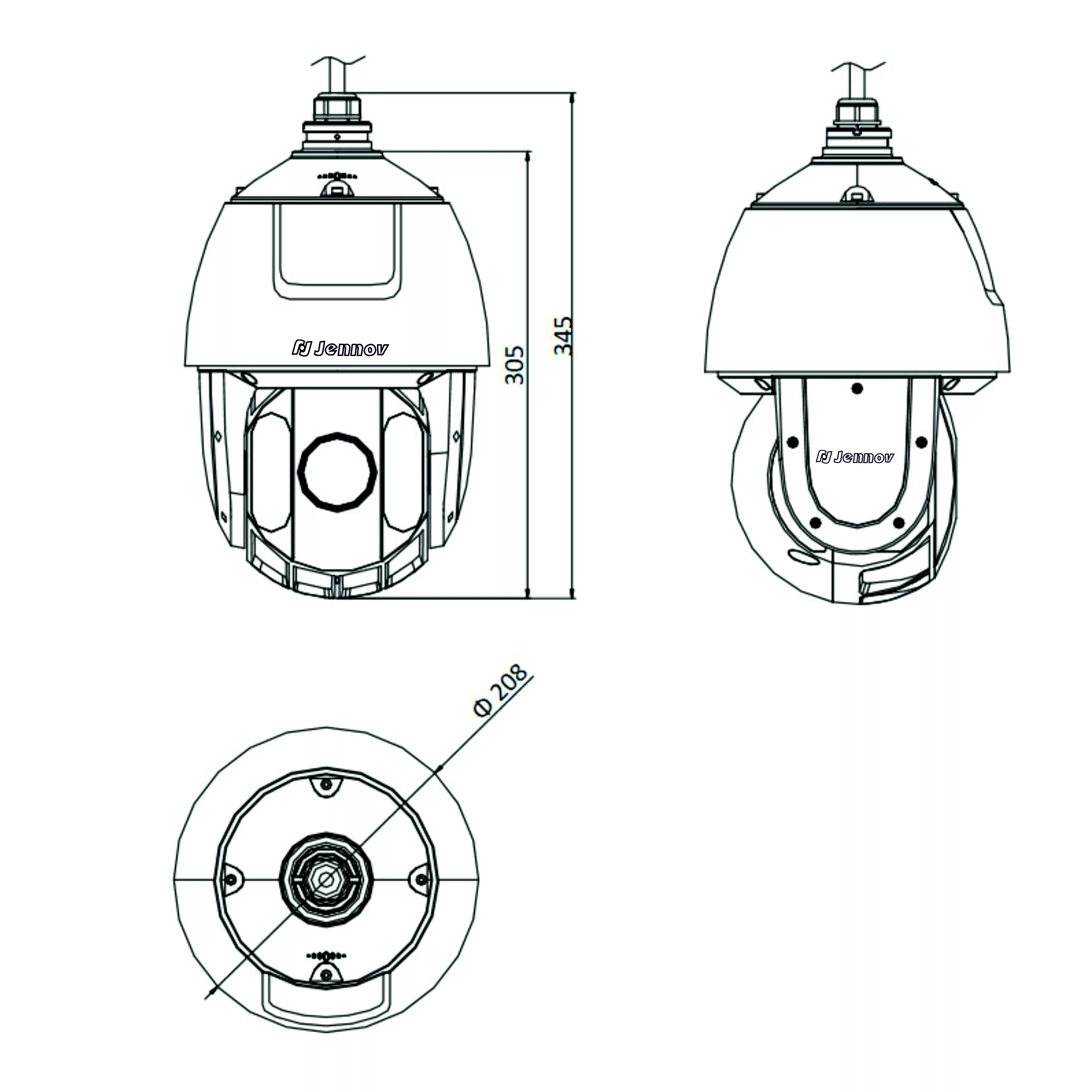دوربین مداربسته تحت شبکه جنوو مدل JE-IPC-PTZ9280AL-MO-LED
