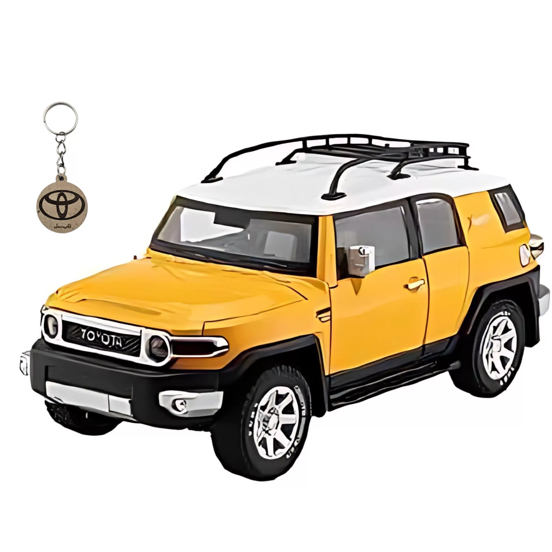 ماکت ماشین ناب سل مدل تویوتا اف جی کروز فلزی TOYOTA FJ CRUISERبه همراه جاسوییچی