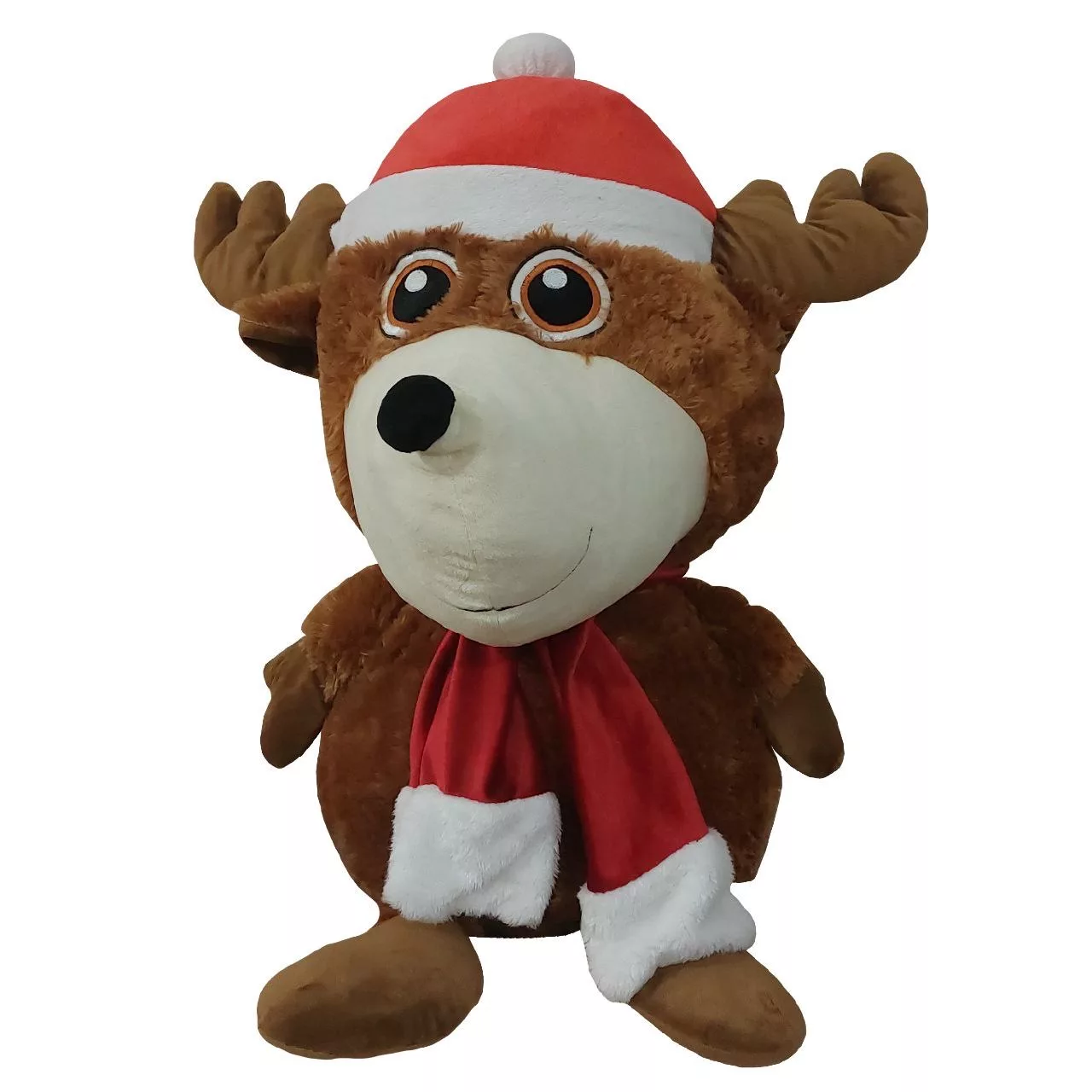 عروسک طرح گوزن مدل Santa Hat کد 871 ارتفاع 81 سانتیمتر