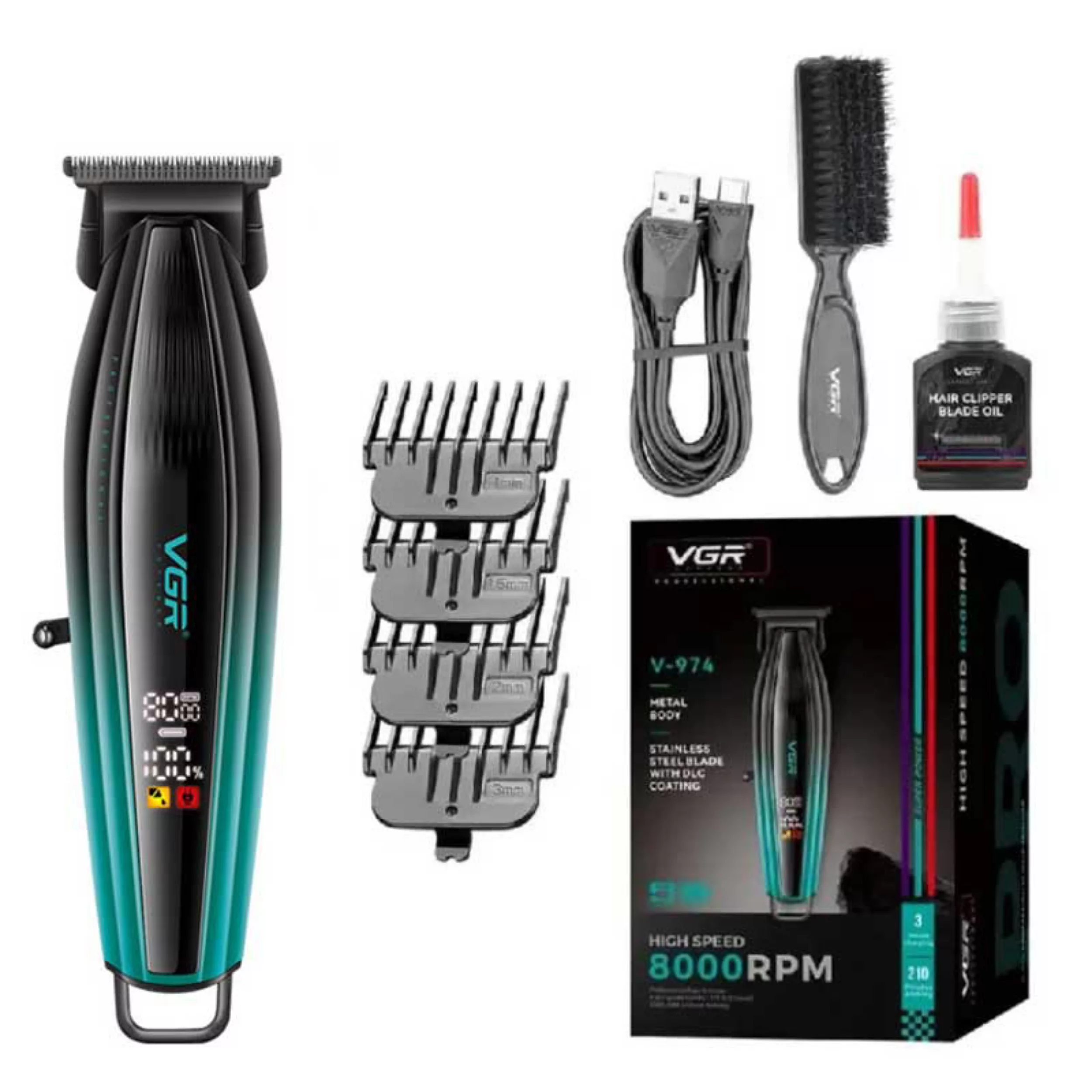 ماشین اصلاح موی سر و صورت شارژی وی جی ار مدل V-974