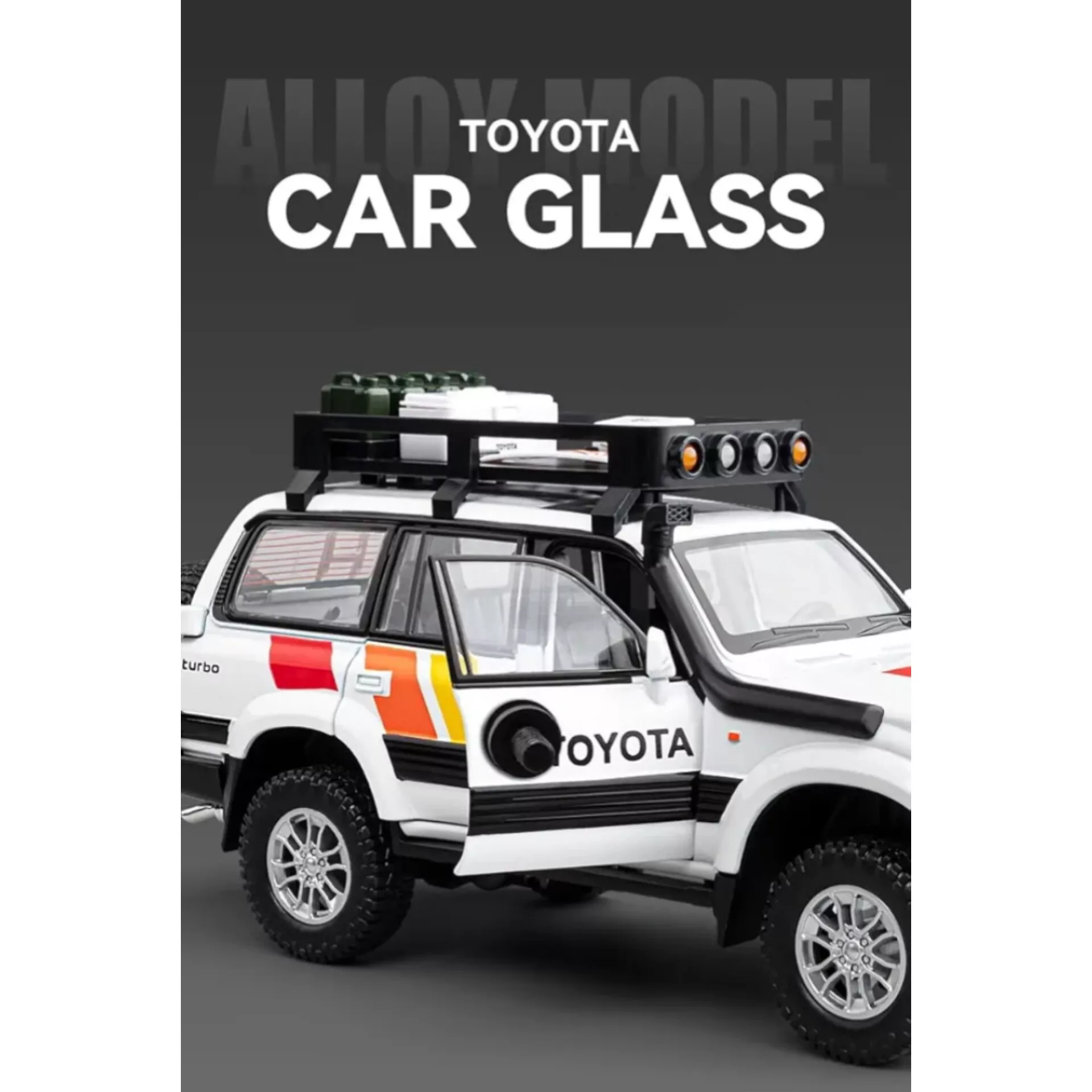 ماکت ماشین ناب سل مدل تویوتا لندکروزر آفرود Toyota Land Cruiser LC80 کد W100 به همراه جاسوییچی