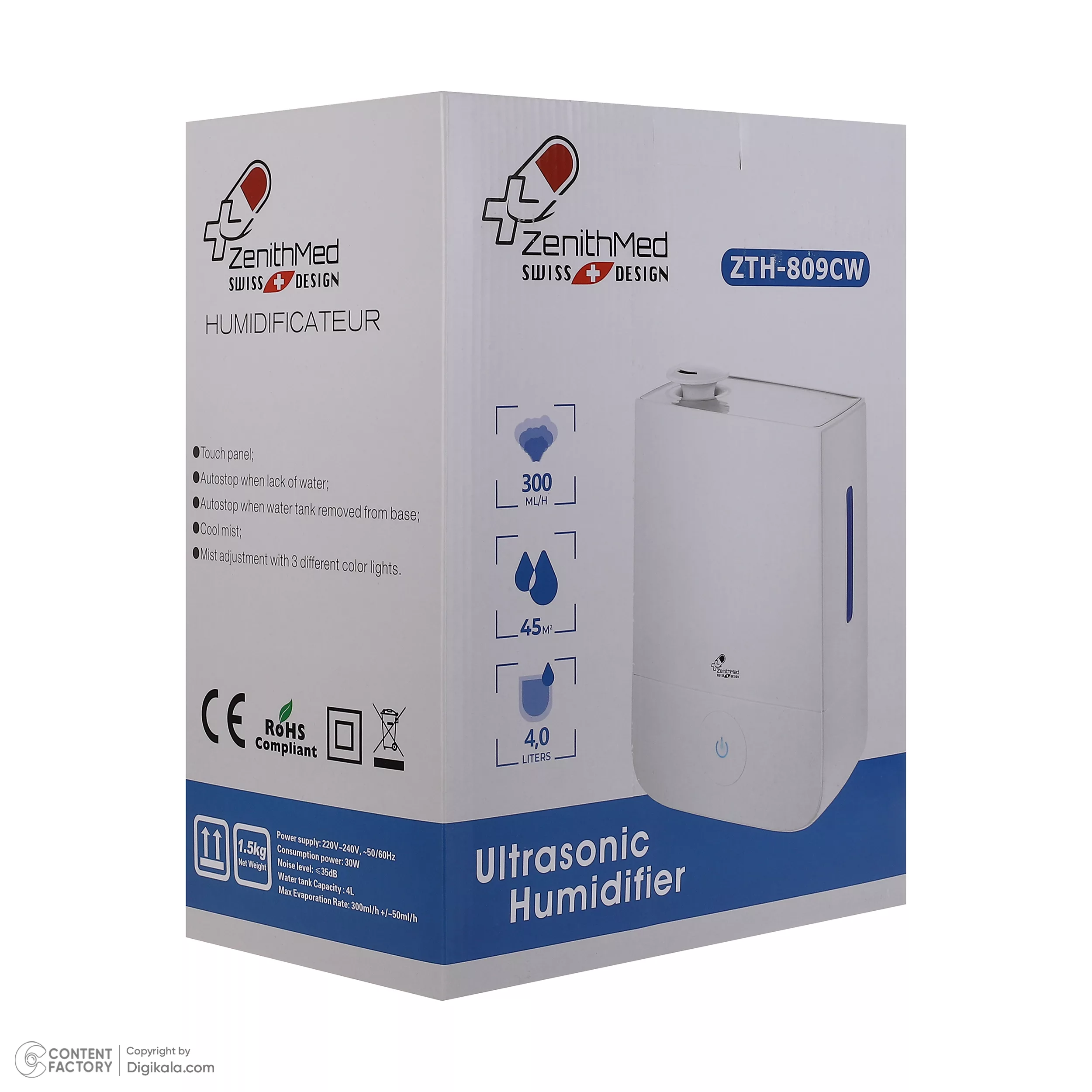 دستگاه بخور و رطوبت ساز سرد زنیتمد مدل ZTH-809CW