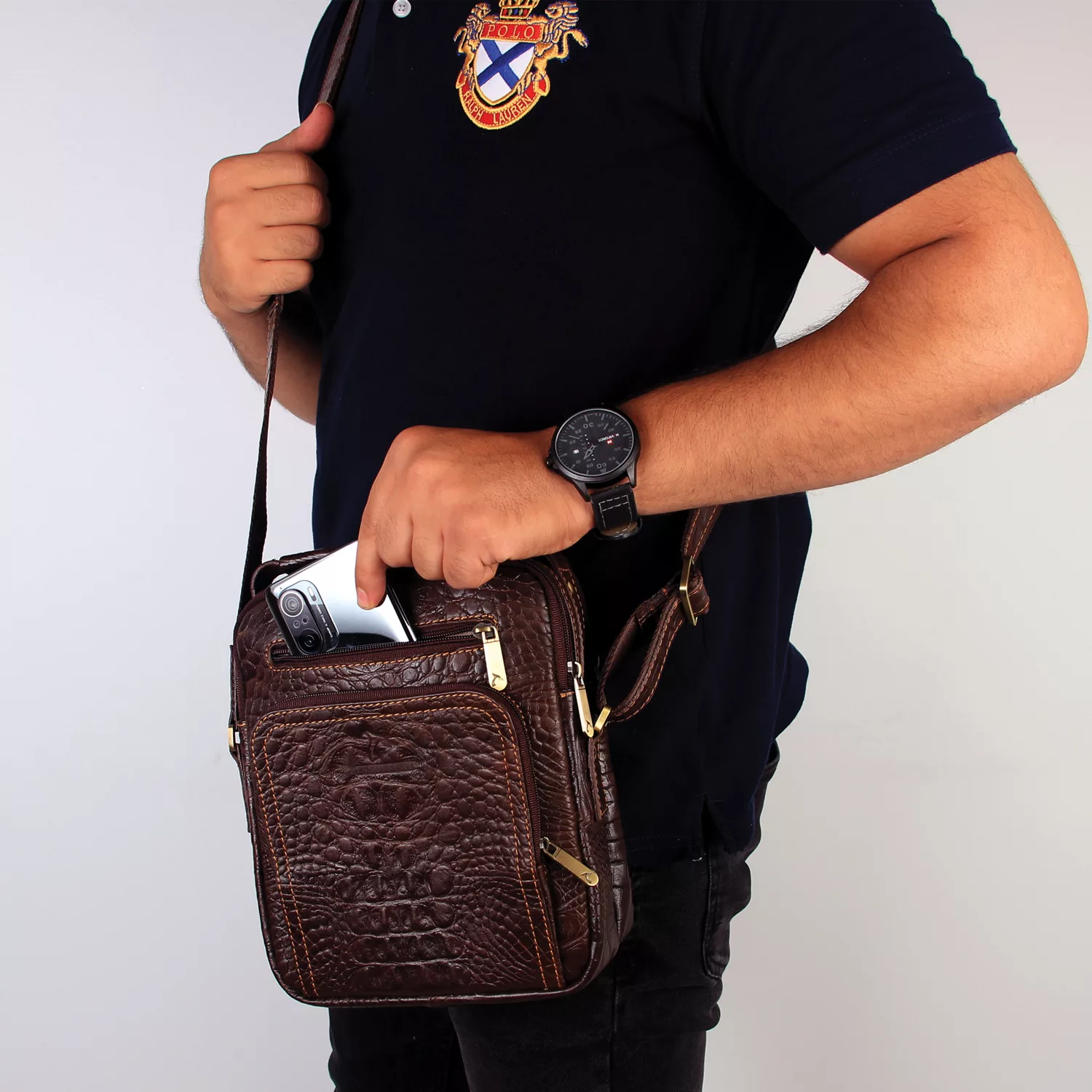 کیف رودوشی چرم بارز مدل DG68.KO