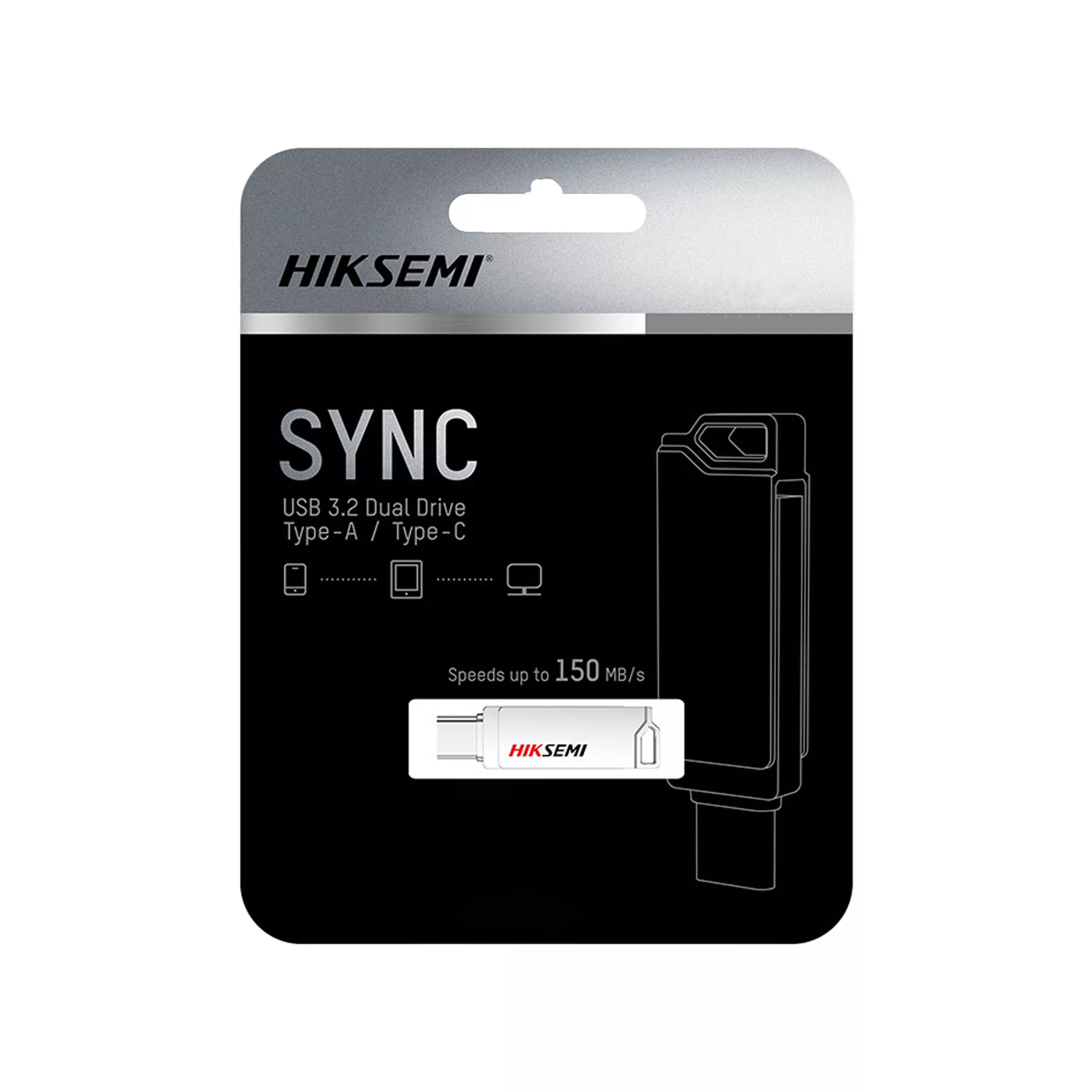 فلش مموری USB 3.2 هایک سمی مدل E327C SYNC USB3 ظرفیت 64 گیگابایت