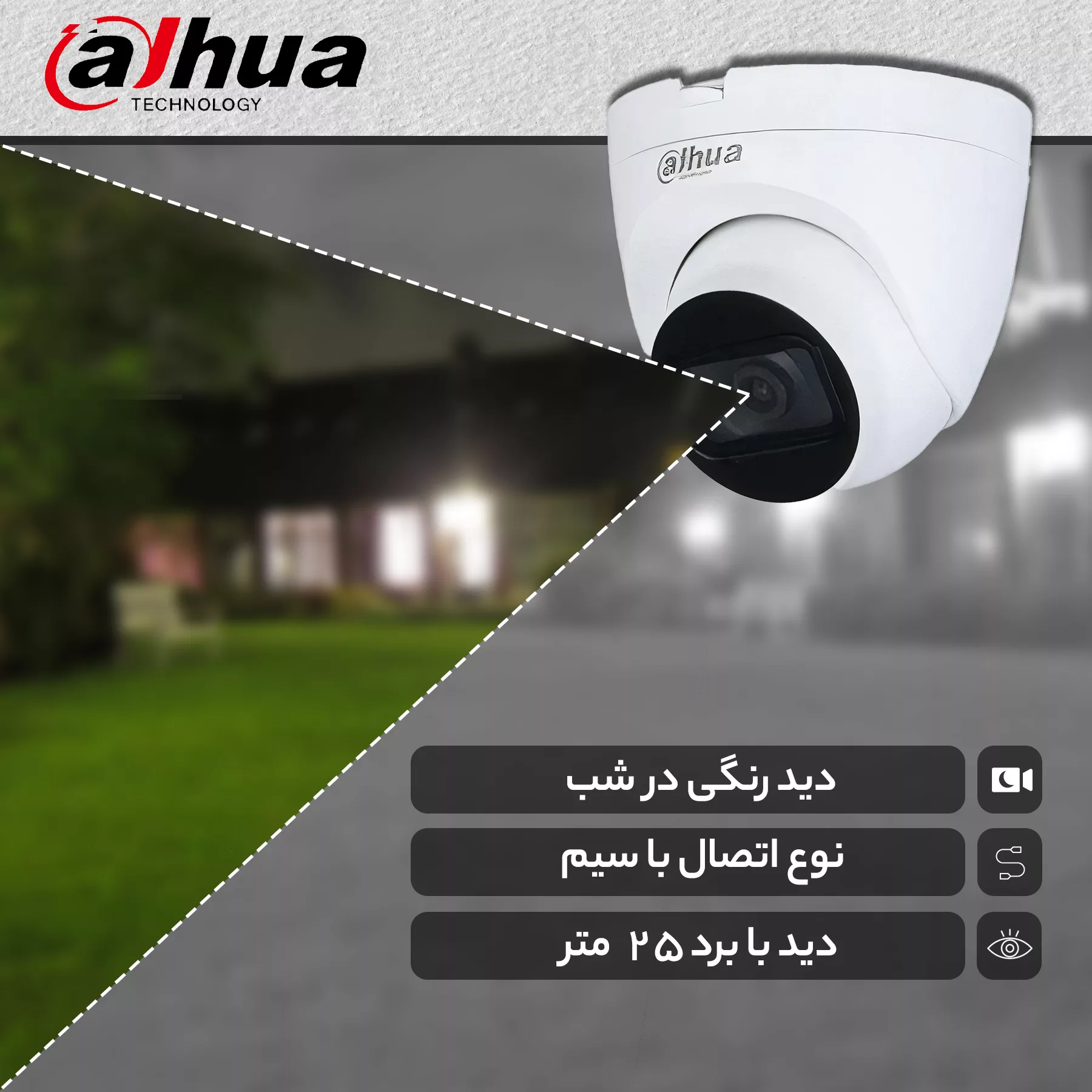 دوربین مداربسته آنالوگ داهوا مدل DH-HAC-HDW1500TRQP-A