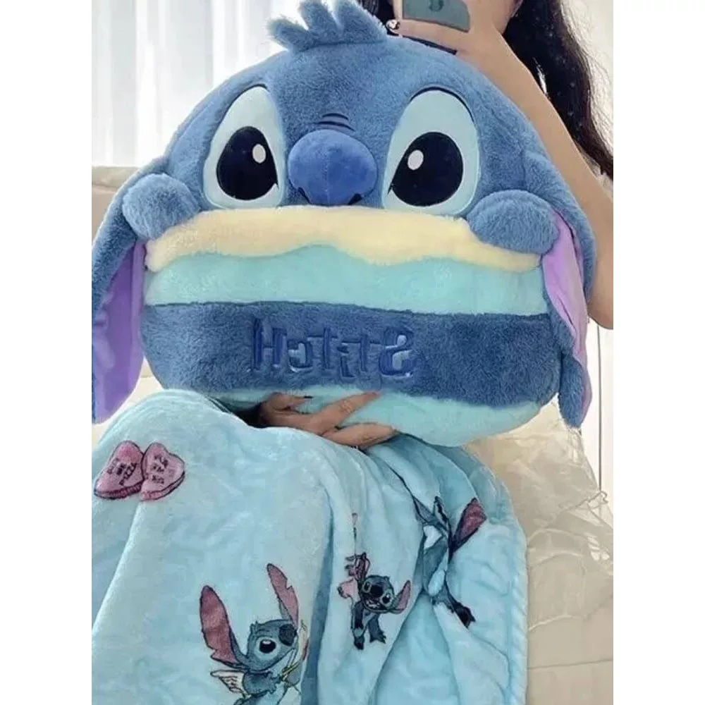 عروسک بالشتی طرح استیچ مدل توپی کد JI110 ارتفاع 45 سانتیمتر به همراه پتو