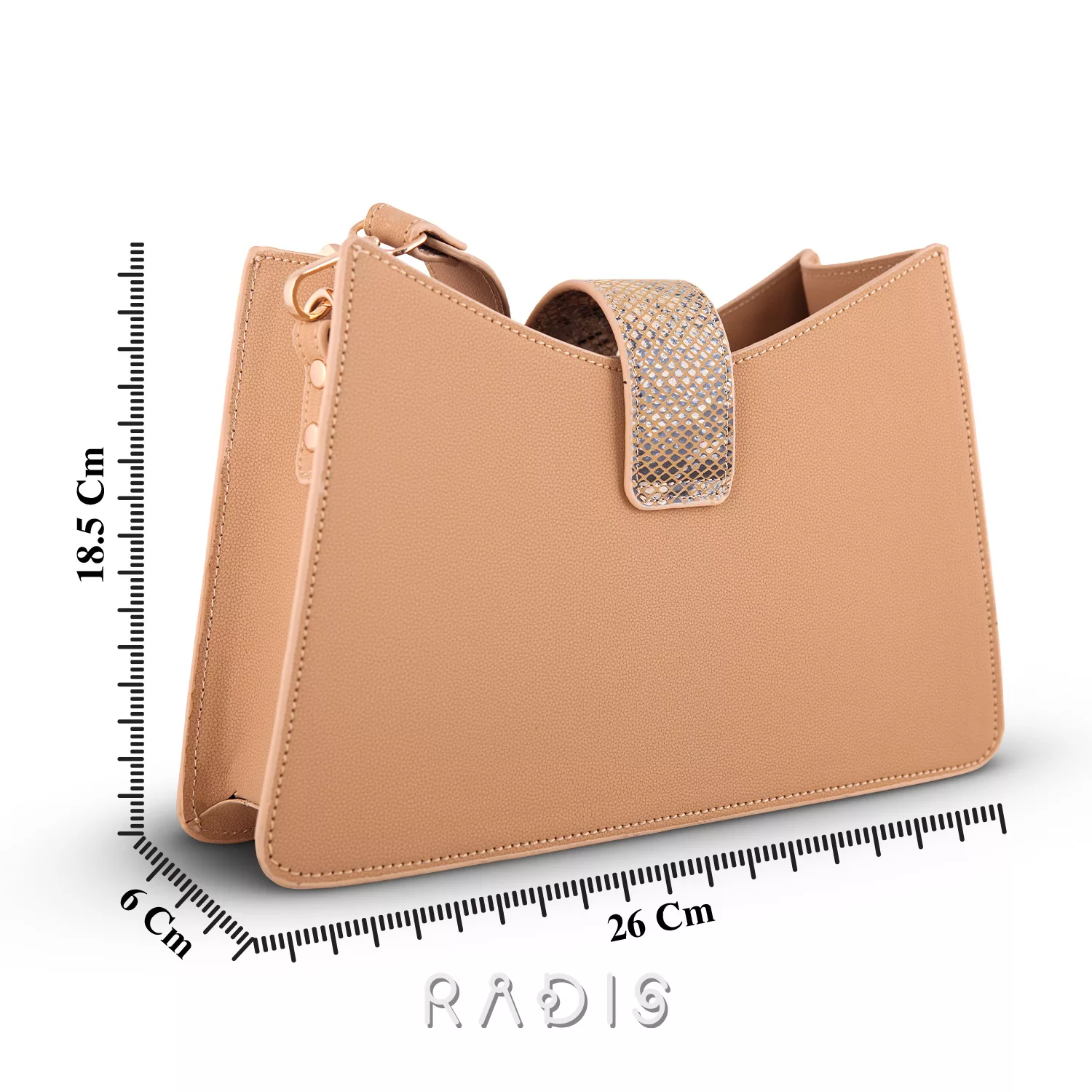 کیف دوشی زنانه چرم رادیس مدل آنجلا کد 138-M.RTL-04