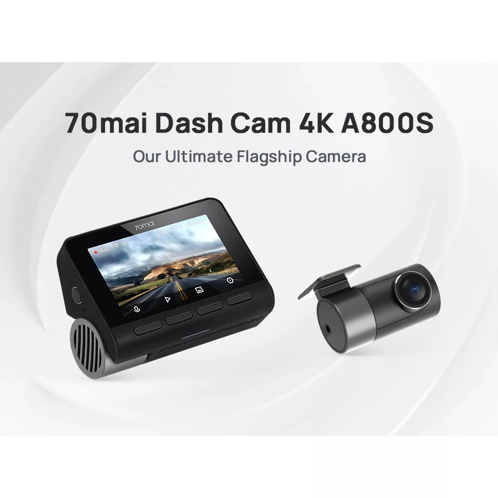 دوربین فیلم برداری خودرو سوِنتی مِی مدل 70maI Dash Cam 4K + Rear Cam Set(RC06) A800S