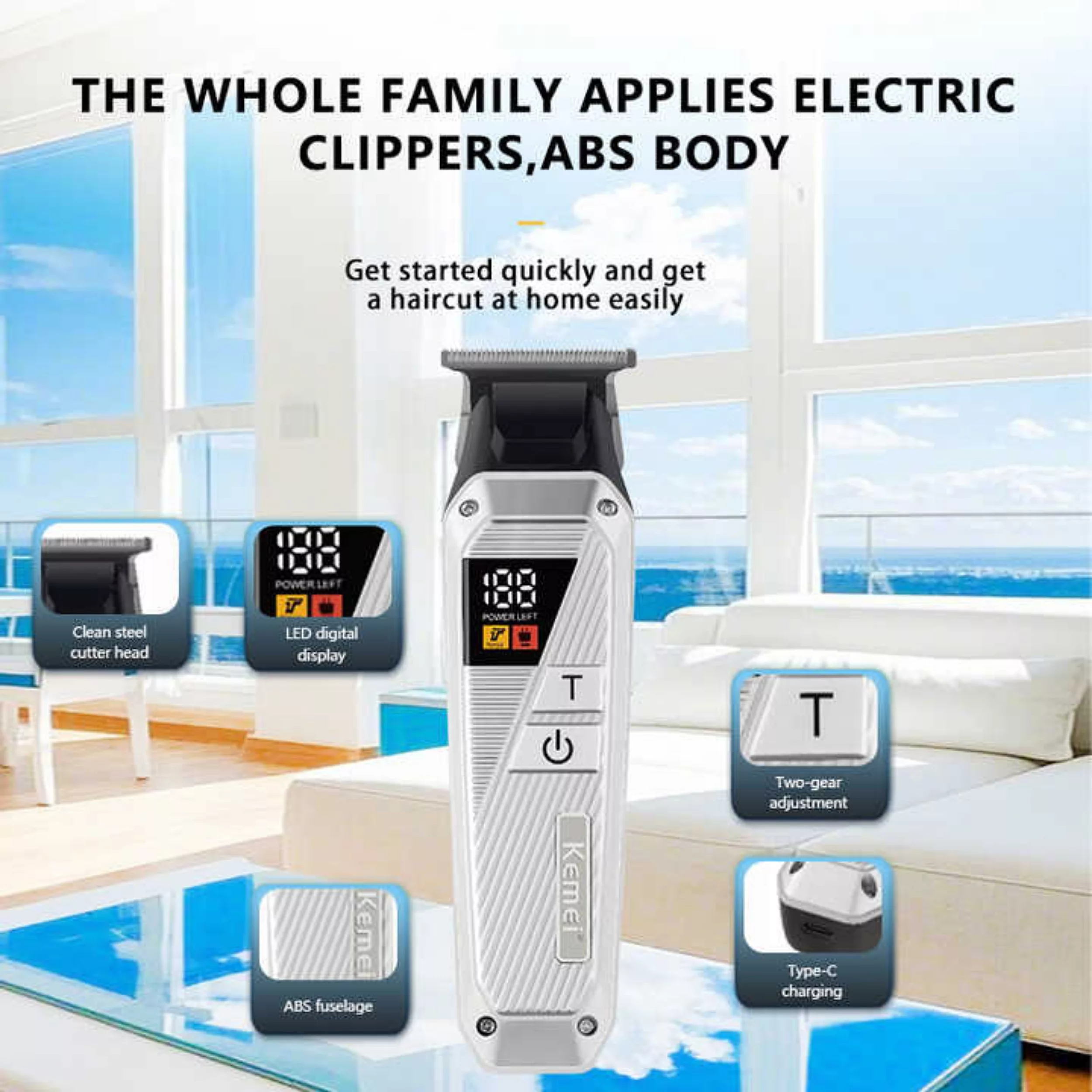 ماشین اصلاح موی سر و صورت شارژی کیمی مدل KM-1679