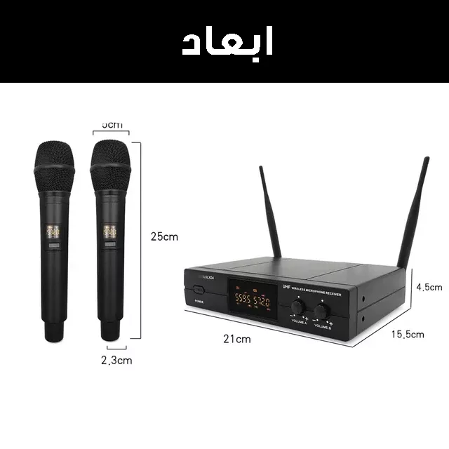 میکروفن بی سیم مدل دو کانال دستی کد TW100