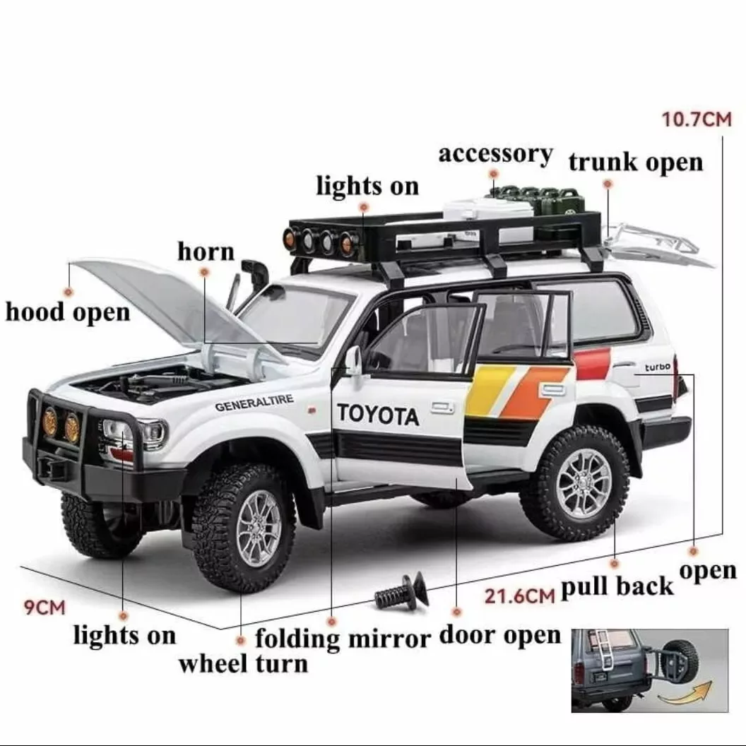 ماکت ماشین چه ژی مدل تویوتا لندکروزر Toyota Land Cruiser LC80 کد W100