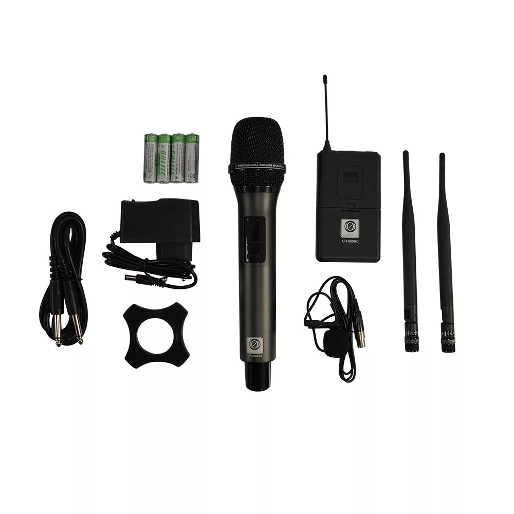ست میکروفن بیسیم 2 کانال یقه ای و دستی زیکو مدل UH600HC