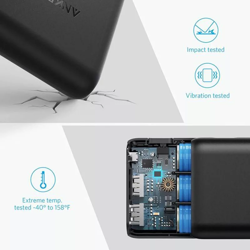 پاوربانک انکر مدل A1278 با ظرفیت 20000 میلی آمپر ساعت به همراه شارژر دیواری انکر A2021