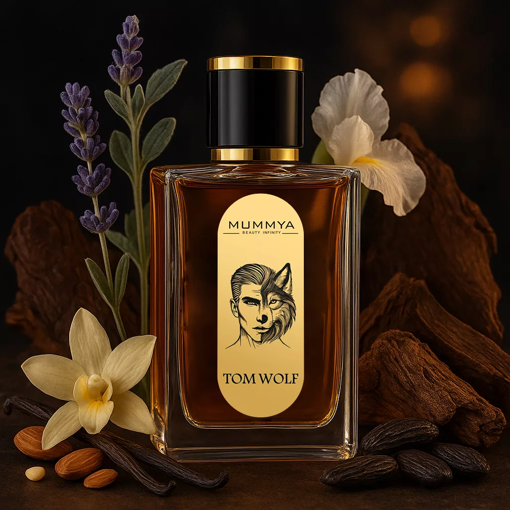 ادو پرفیوم مردانه مومیا مدل تام ولف کهربا با رایحه تلخ و گرم حجم 50 میلی لیتر