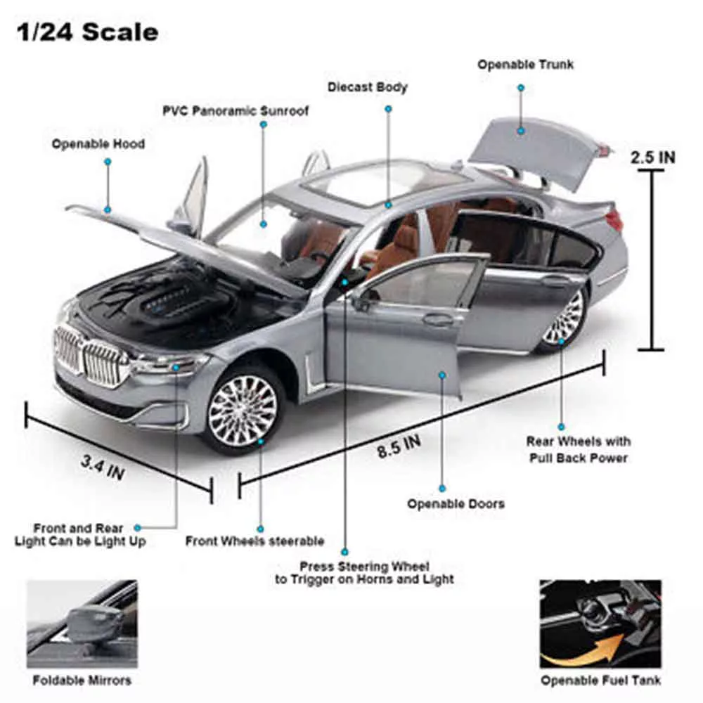 ماکت ماشین مدل بی ام و طرح BMW SERIES 7