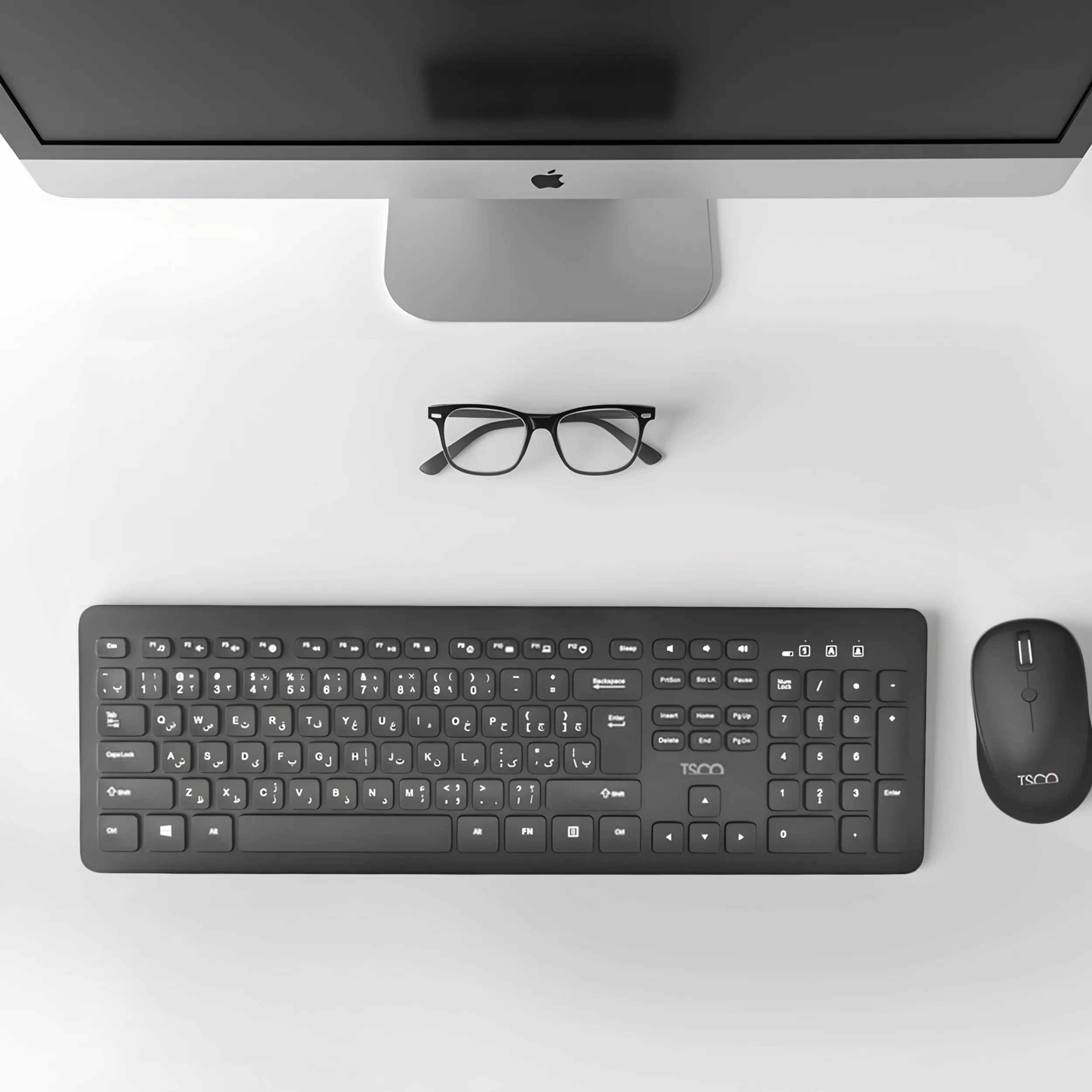 کیبورد و ماوس بی سیم تسکو مدل TKM 7011WN سوئیچ ممبران، Full-Size