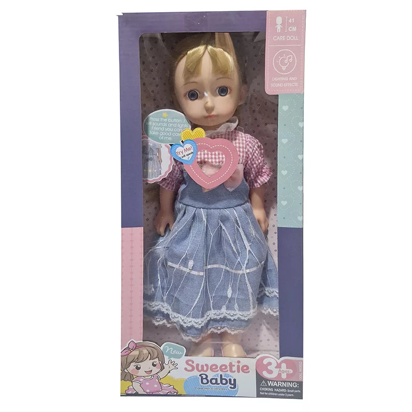 عروسک سوییت بیبی مدل دختر مزرعه طرح DOll world ارتفاع 41 سانتیمتر