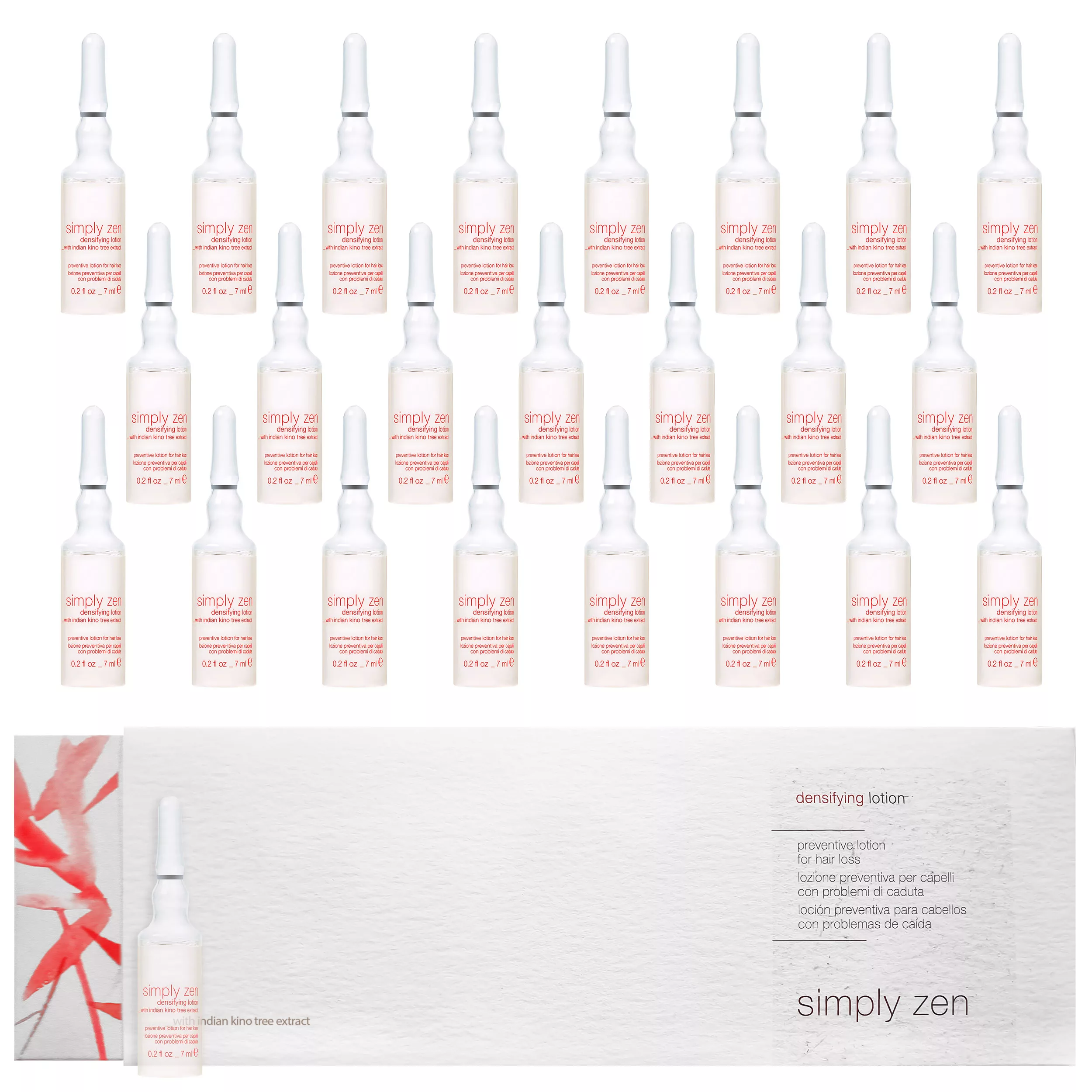 سرم ضد ریزش مو سیمپلی زن مدل ماینوکسیدیل کافئین حجم 7 میلی لیتر بسته 24 عددی