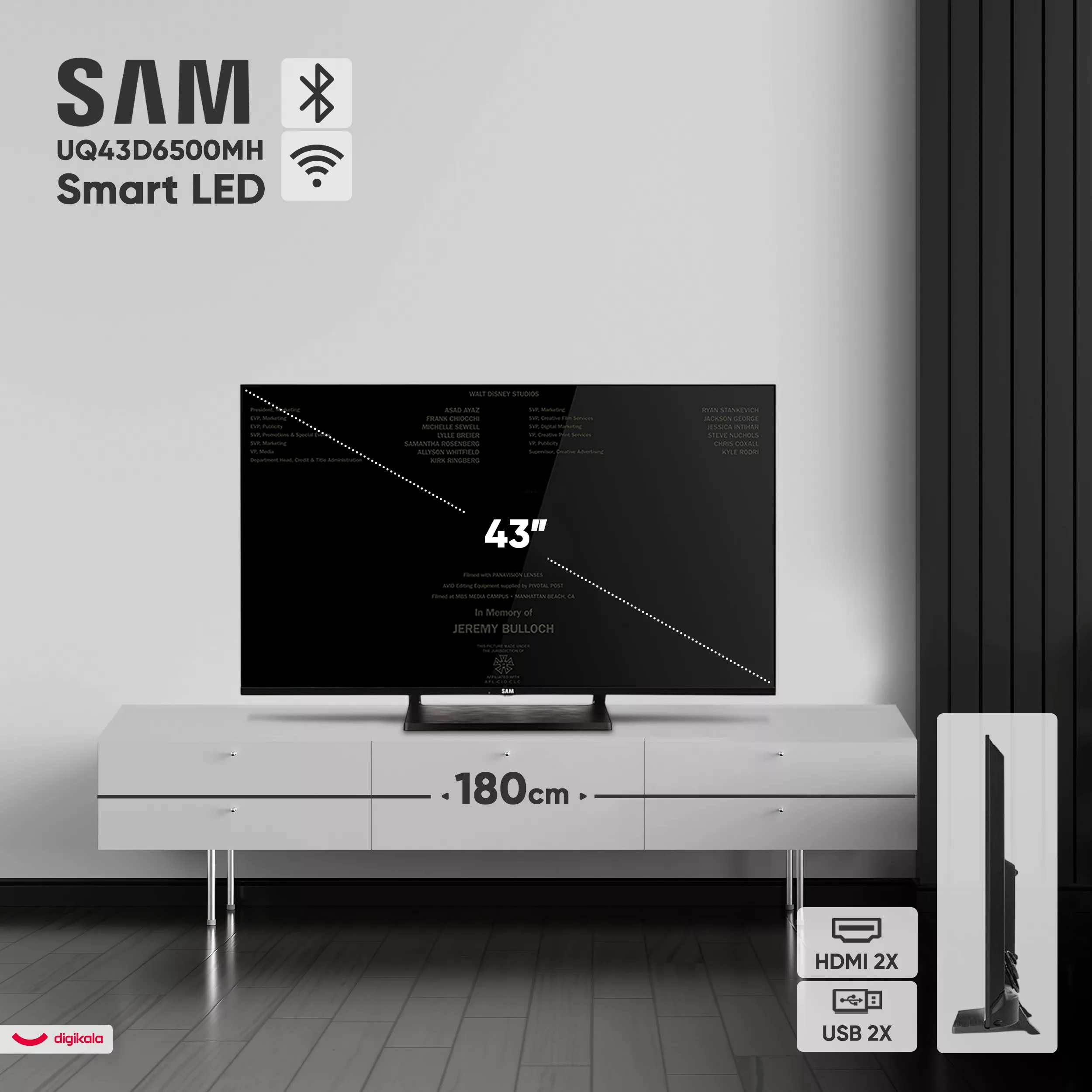 تلویزیون ال ای دی هوشمند سام مدل UQ43D6500MH سایز 43 اینچ