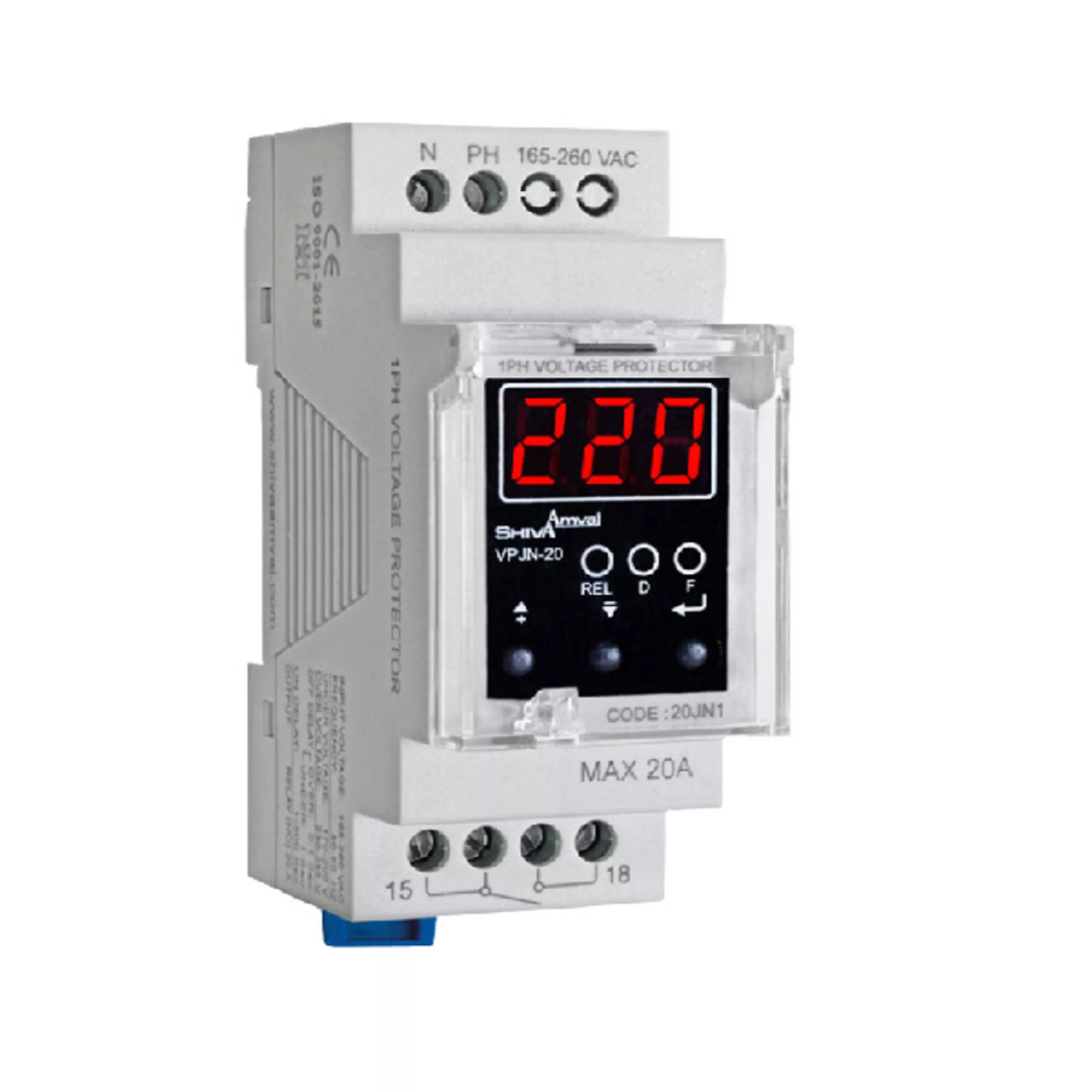 محافظ ولتاژ شیوا امواج مدل دیجیتالی VPJN-20 کد 20JN1 بسته دو عددی