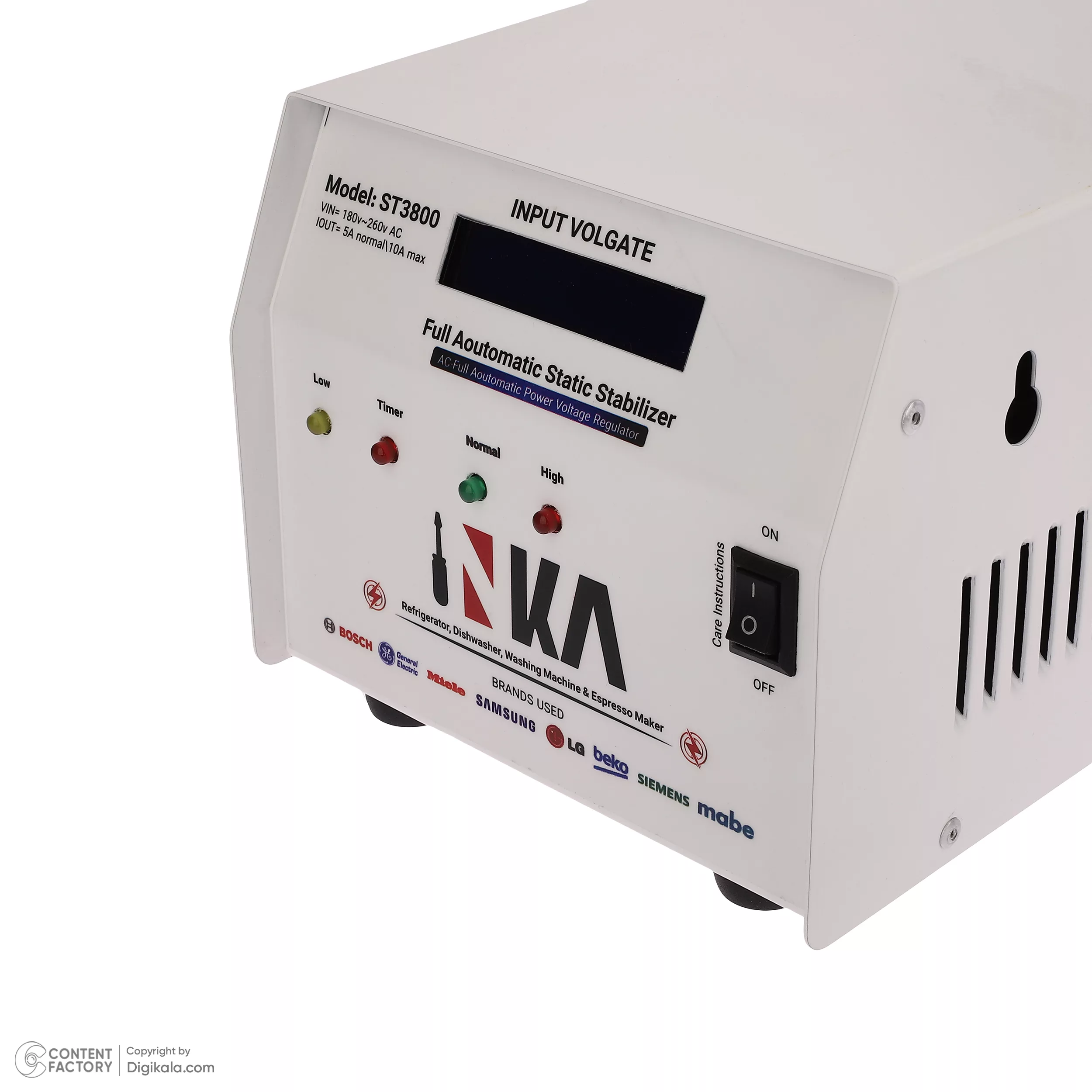 استابلایزر اینکا مدل ST3800 ظرفیت 260 ولت آمپر