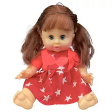 ست هدیه عروسک مدل موزیکال Lovely Baby طرح کالسکه دار کد APT180 ارتفاع 33 سانتی متر مجموعه 9 عددی