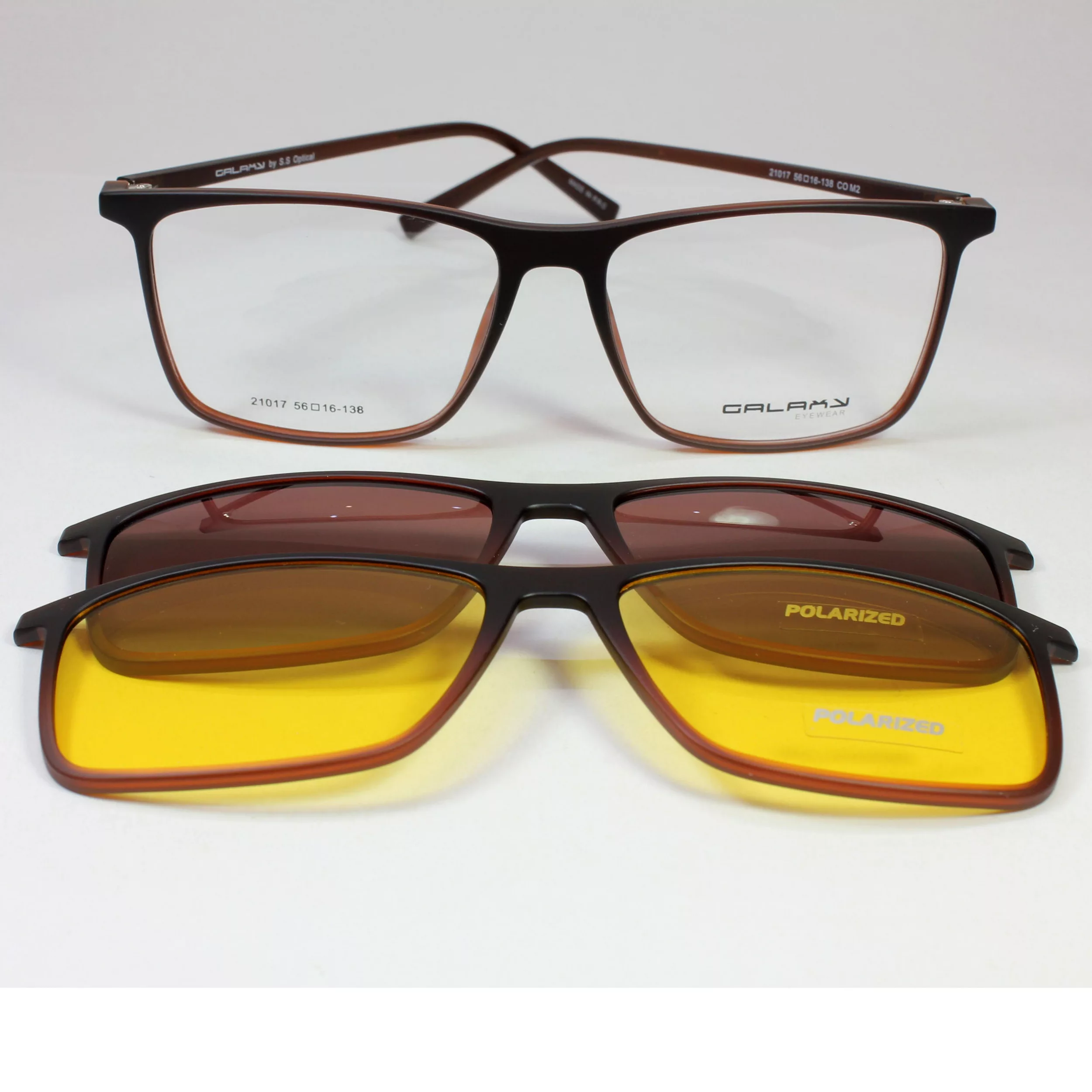 فریم عینک طبی گلکسی مدل 21017 به همراه کاور آفتابی بسته 2 عددی